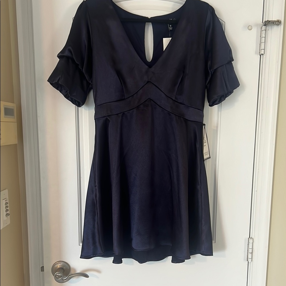 Stylish Dress with interesting Sleeves fit and flare skater, slight stretch